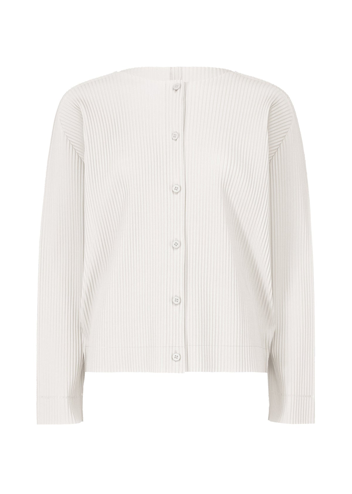 FINE KNIT PLEATS COLOR 1, Women's Tops, Cardigan, White