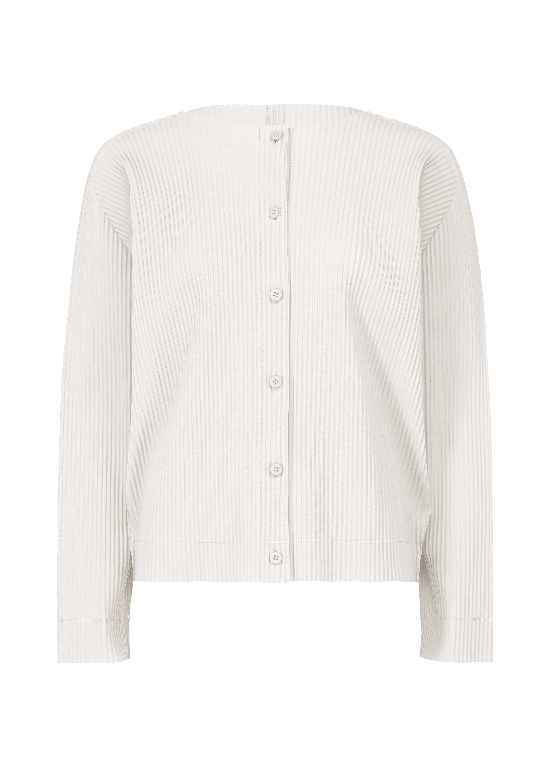 FINE KNIT PLEATS COLOR 1, Women's Tops, Cardigan, White