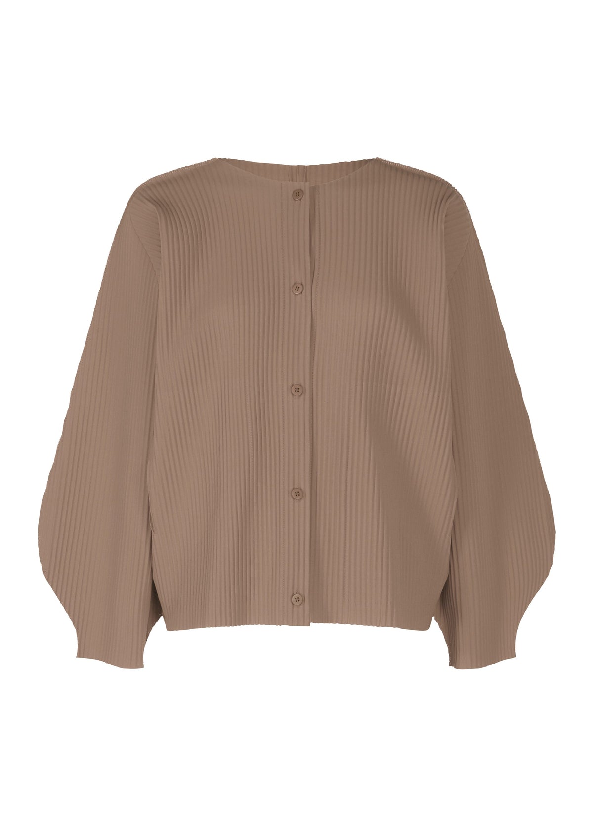 ROUND PLEATS, Women's Cardigan, Brown view 1 of 10