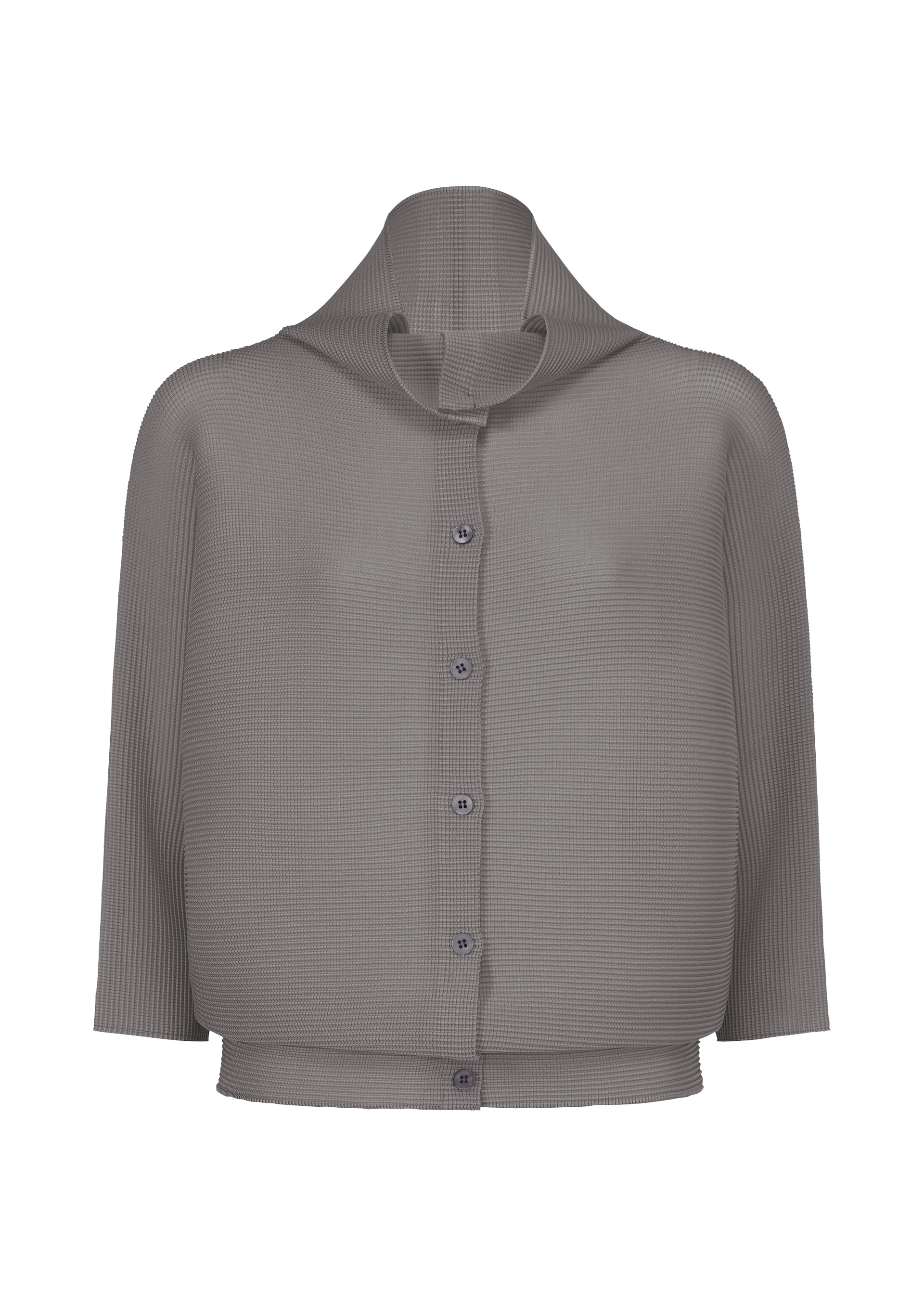 Zoomed view DOLMAN STRETCH PLEATS 1, Women's Cardigan, Gray - GRAY （no.12）