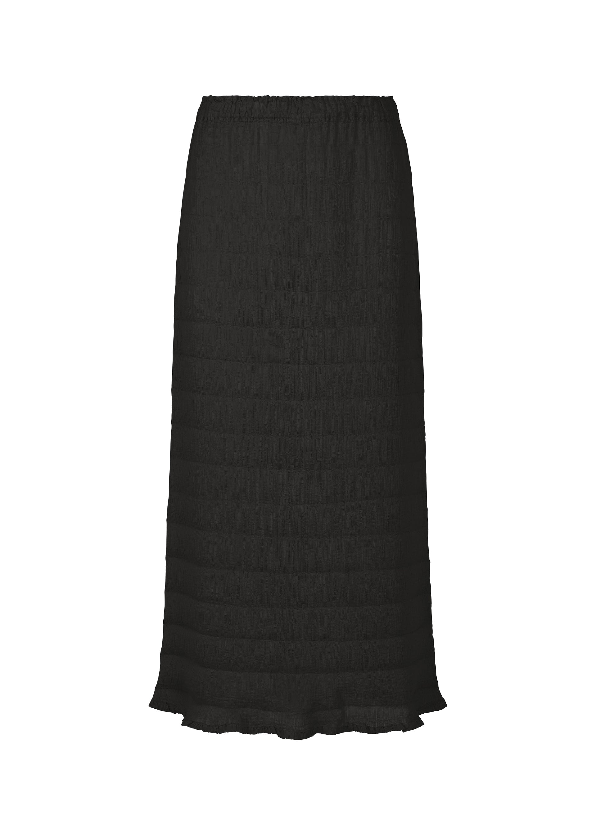 Zoomed view RIPPLE SEE-THROUGH CREPE, Women's Skirt, Black - BLACK （no.15）