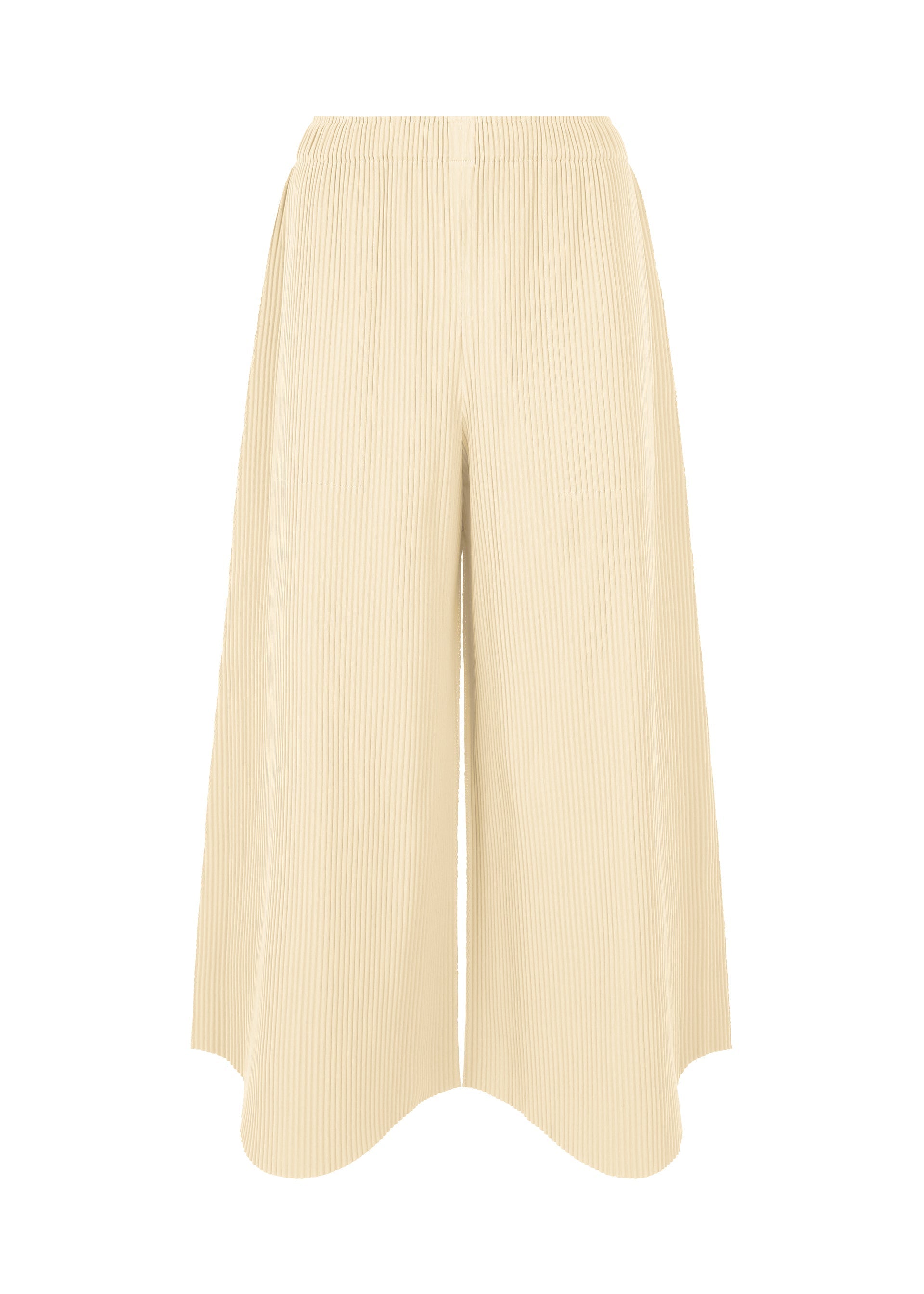 Zoomed view FINE KNIT PLEATS BOTTOM 1, Women's Pants, White - OFF WHITE （no.02）