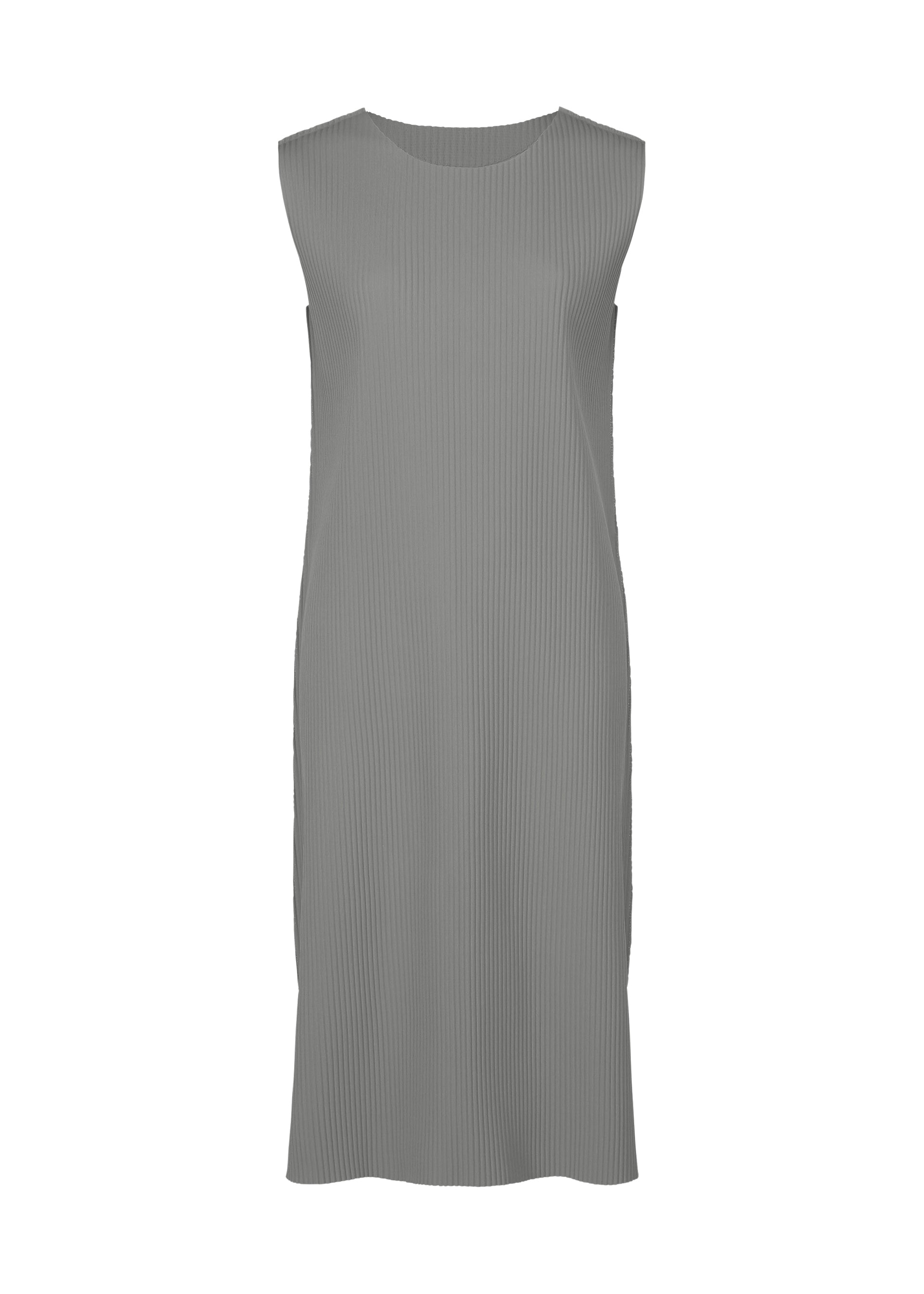 Zoomed view FINE KNIT PLEATS COLOR 1, Women's Dress, Gray - GRAY （no.12）