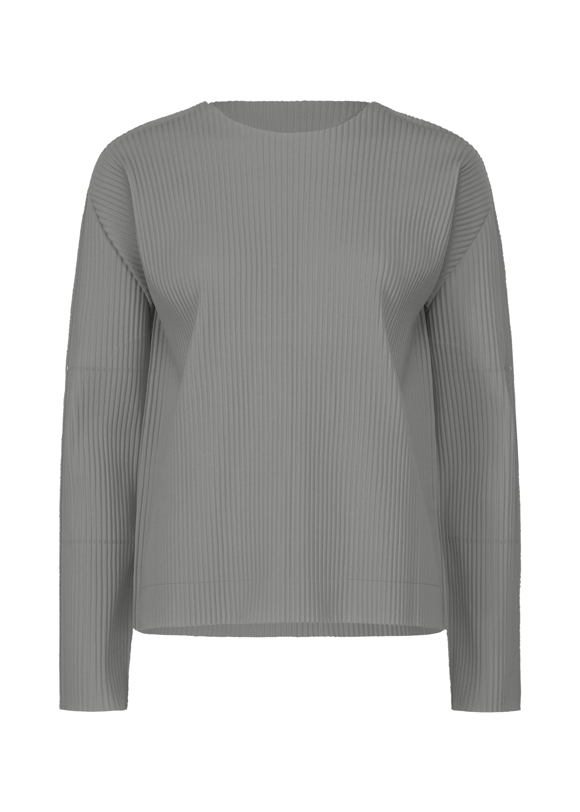 Zoomed view FINE KNIT PLEATS COLOR 1, Women's Tops, Gray - GRAY （no.12）