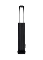 A TRUNK PLEATS BAG 12 by me ISSEY MIYAKE, featuring black accordion-style pleats, two handles, and a small side tag, is photographed on a white background. - BLACK （no.15）