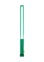 A vivid green me ISSEY MIYAKE TRUNK PLEATS BAG 12 featuring a long strap and a pleated, accordion-like bottom section, displayed against a white background. - EMERALD GREEN （no.63）