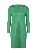 Bright green, long-sleeved, pleated V-neck NEW COLORFUL BASICS 5 tunic top in an easy-to-wear, brightly colored design. - TURQUOISE GREEN （no.66）