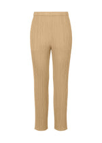 Beige PLEATS PLEASE ISSEY MIYAKE NEW COLORFUL BASICS 5 pull-on straight pants with a vertical pleated texture and a straight-leg silhouette. - LIGHT BEIGE （no.40）