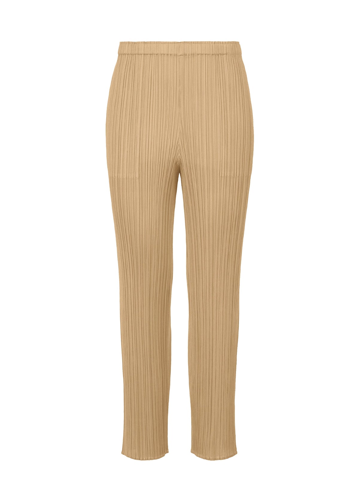 Zoomed view Beige PLEATS PLEASE ISSEY MIYAKE NEW COLORFUL BASICS 5 pull-on straight pants with a vertical pleated texture and a straight-leg silhouette. - LIGHT BEIGE （no.40）