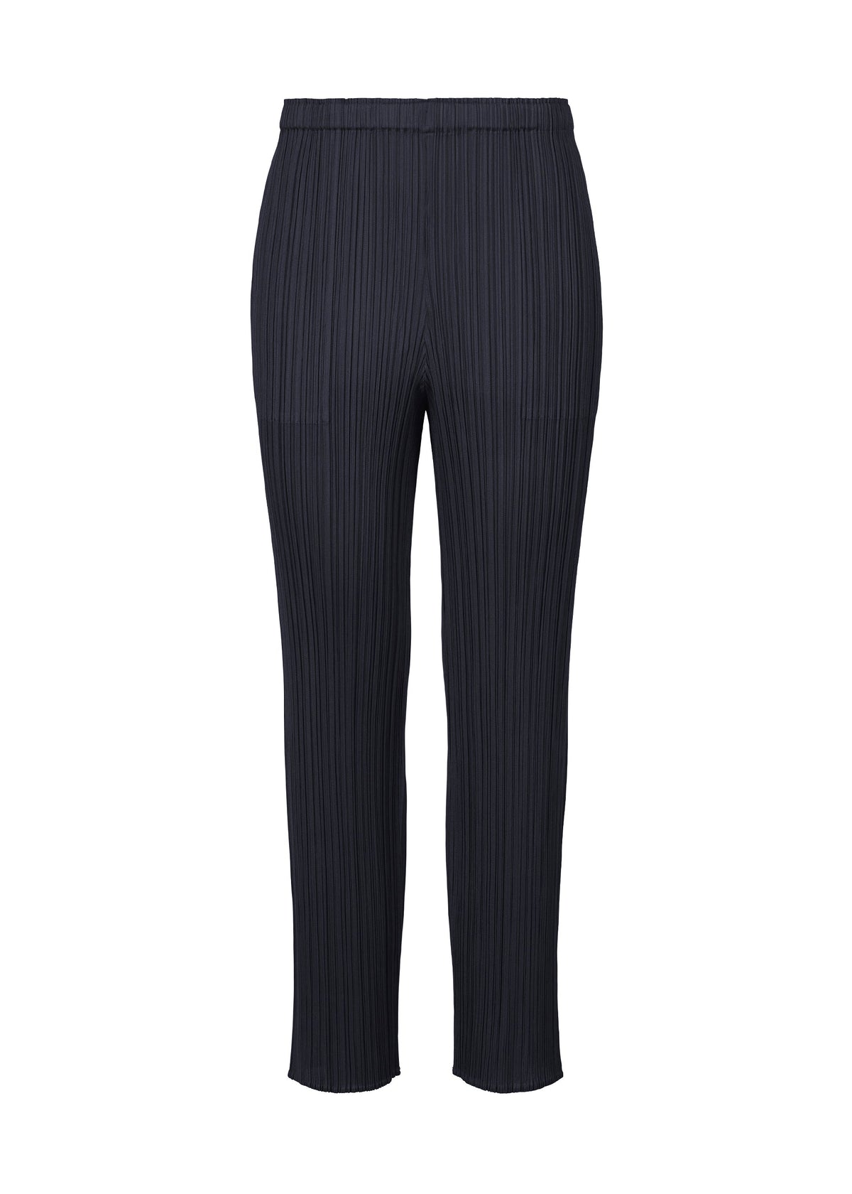 Zoomed view Dark navy NEW COLORFUL BASICS 5 straight pants with vertical pleats and an easy-to-wear silhouette. - NAVY （no.75）