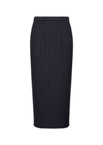 NEW COLORFUL BASICS 5 dark navy pleated midi skirt with an elastic waistband and pockets, easy to style. - NAVY （no.75）