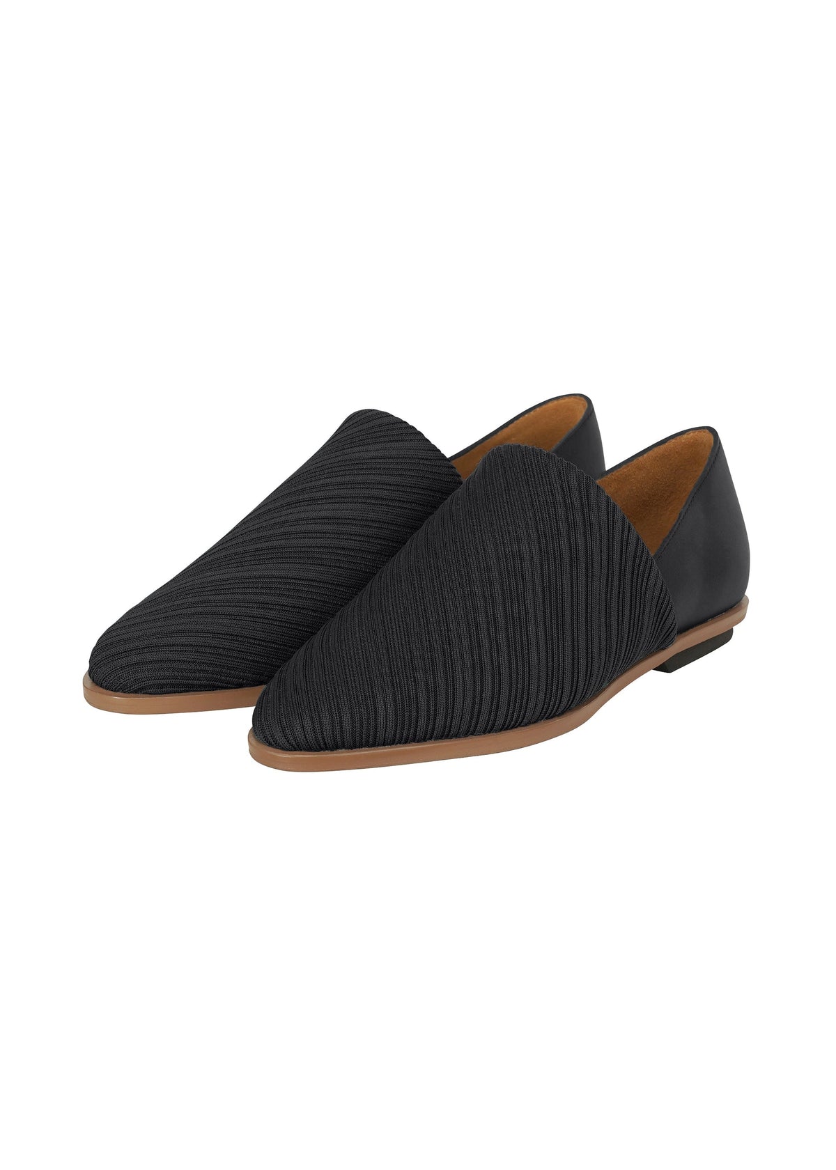 KNIT PLEATS SLIPON, Accessories & Others_Legwear & Shoes, Black