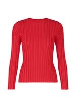 RIB PLEATS NOVEMBER, Women's Tops, Red - RED （no.24）