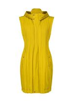 The PADDED PLEATS COAT by PLEATS PLEASE ISSEY MIYAKE features signature pleats, a structured silhouette, and elegant texture for a modern, lightweight look.