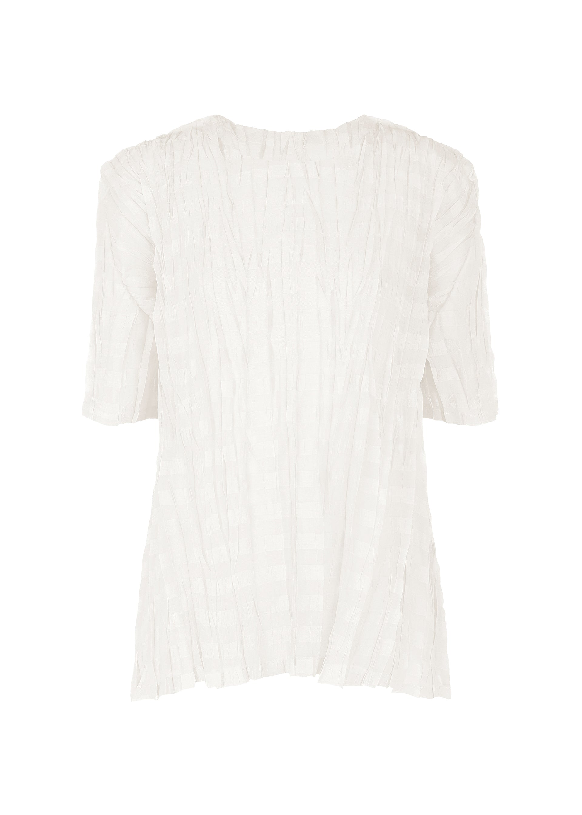 Zoomed view TWISTED BORDER SHIRT, Women's Tops, White - WHITE （no.01）