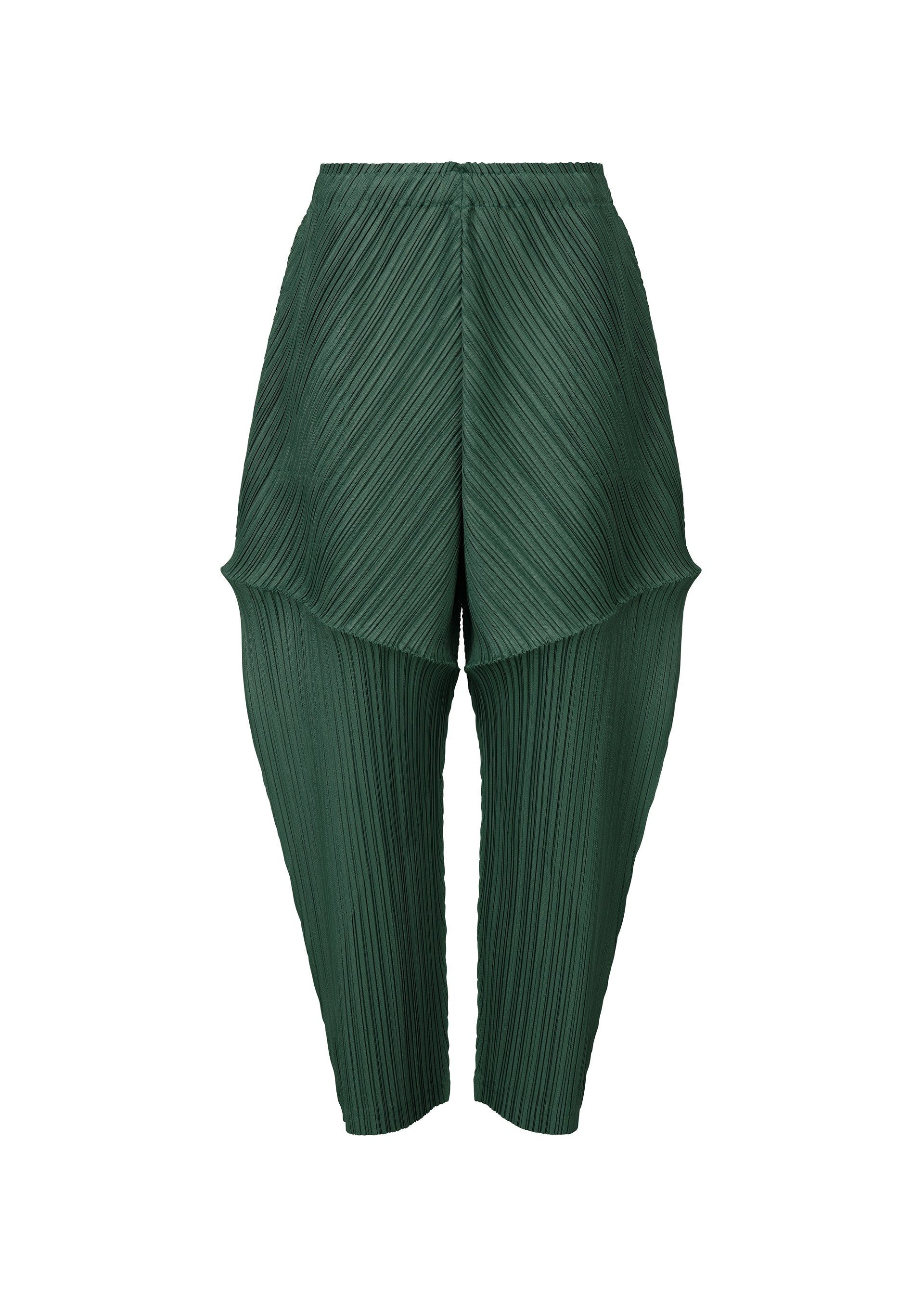 希少 ISSEY MIYAKE シワ加工 パンツ ダークグリーン THICKER BOTTOMS 2 – ISSEY MIYAKE ONLINE STORE