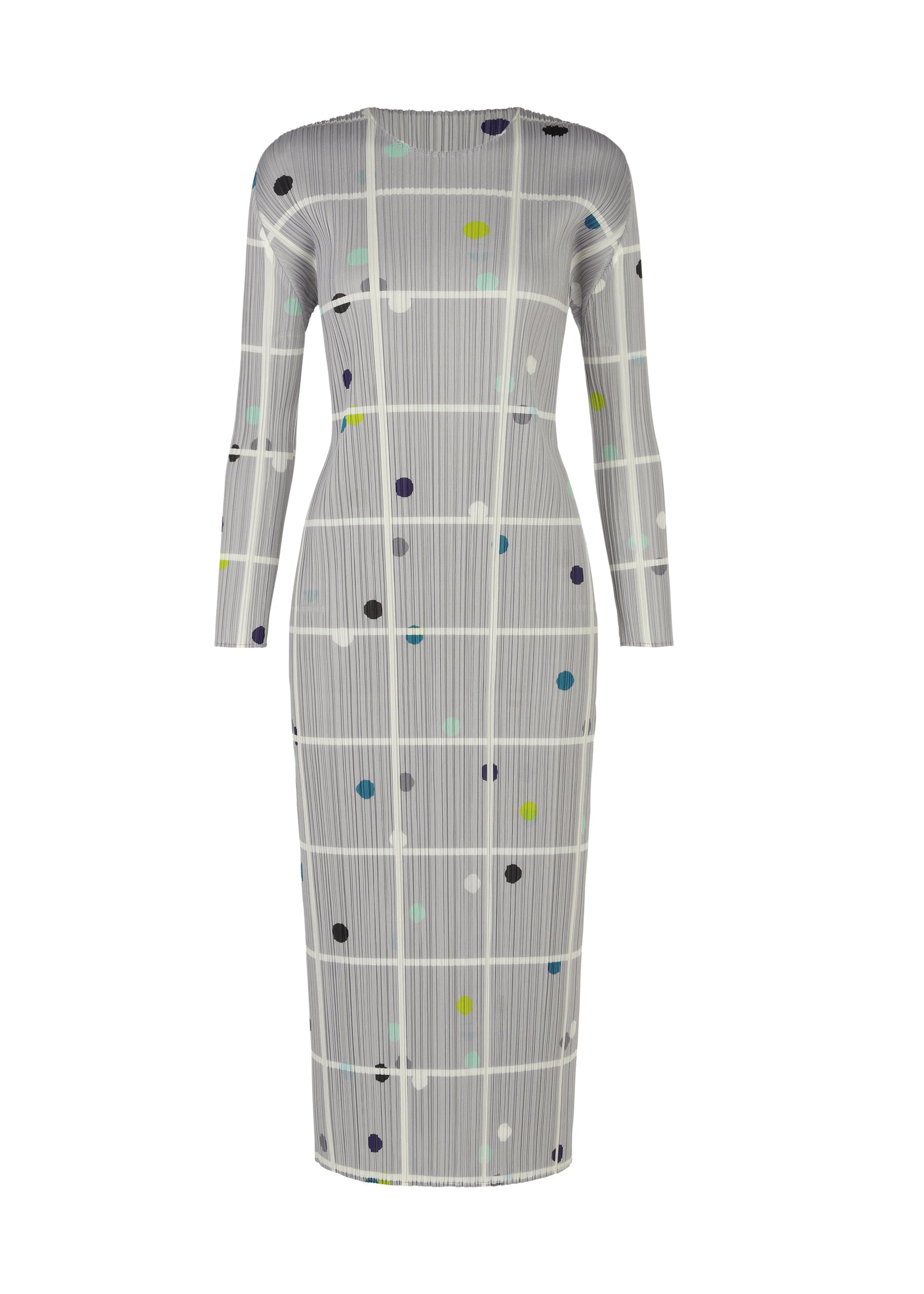 Zoomed view CROSSING DOTS, Women's Dress, Gray - LIGHT GRAY （no.10）