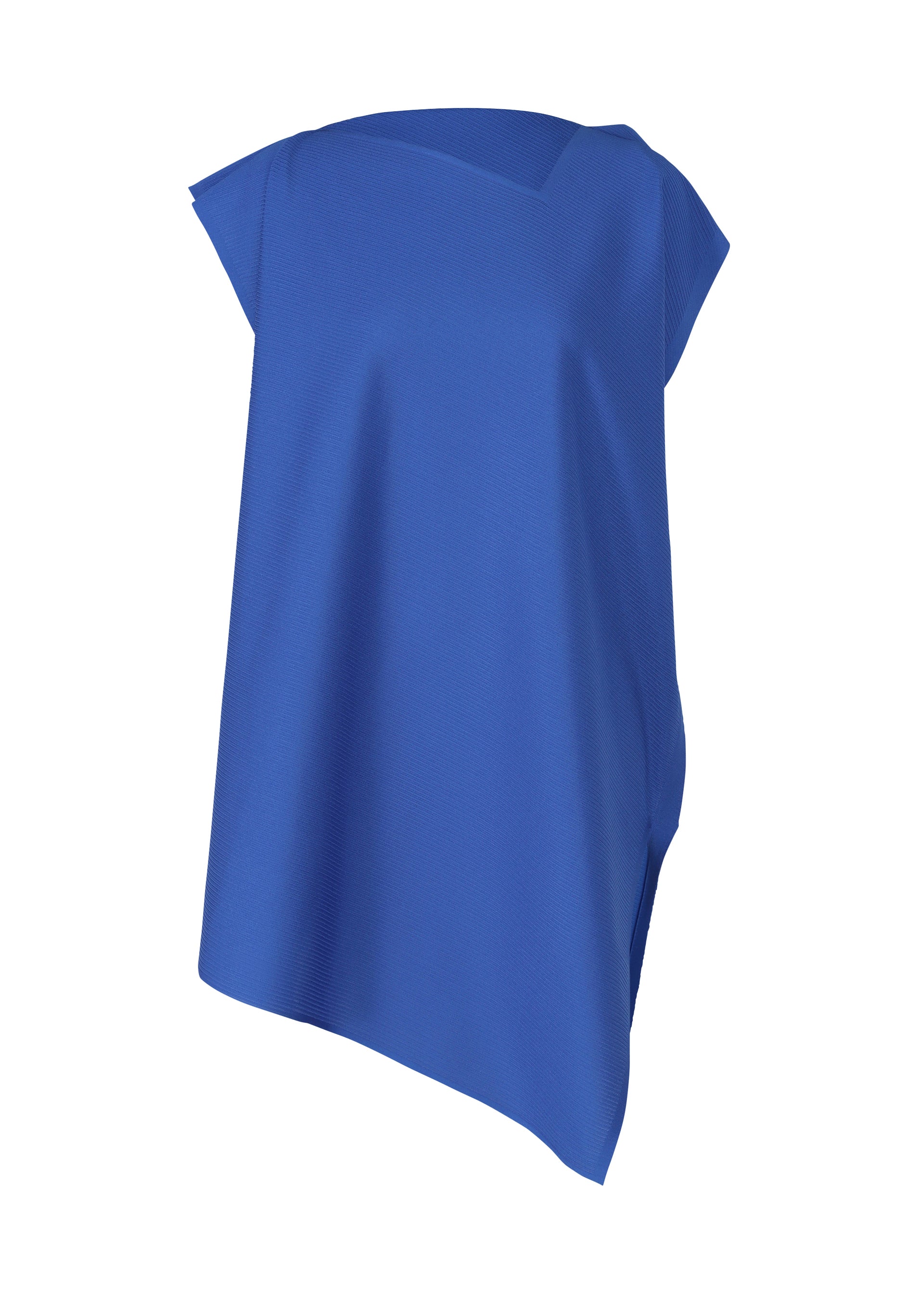 Zoomed view The PLEATS PLEASE ISSEY MIYAKE A-POC SEA GLASS is a sleeveless, asymmetric blue top with a draped, sea glass-inspired design and loose fit, shown against a plain white background. - BLUE （no.72）