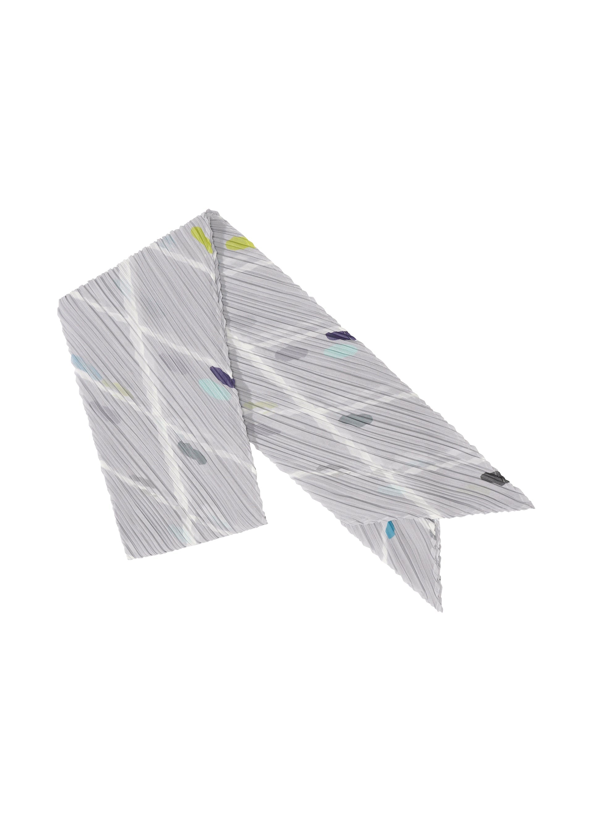 Zoomed view CROSSING DOTS SCARF, Accessories & Other_Scarf, Gray - LIGHT GRAY （no.10）