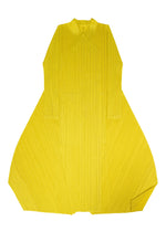 The MONTHLY COLORS : OCTOBER by PLEATS PLEASE ISSEY MIYAKE is a bold yellow coat with wide, structured shoulders and flared sides—perfect for standout seasonal outerwear.