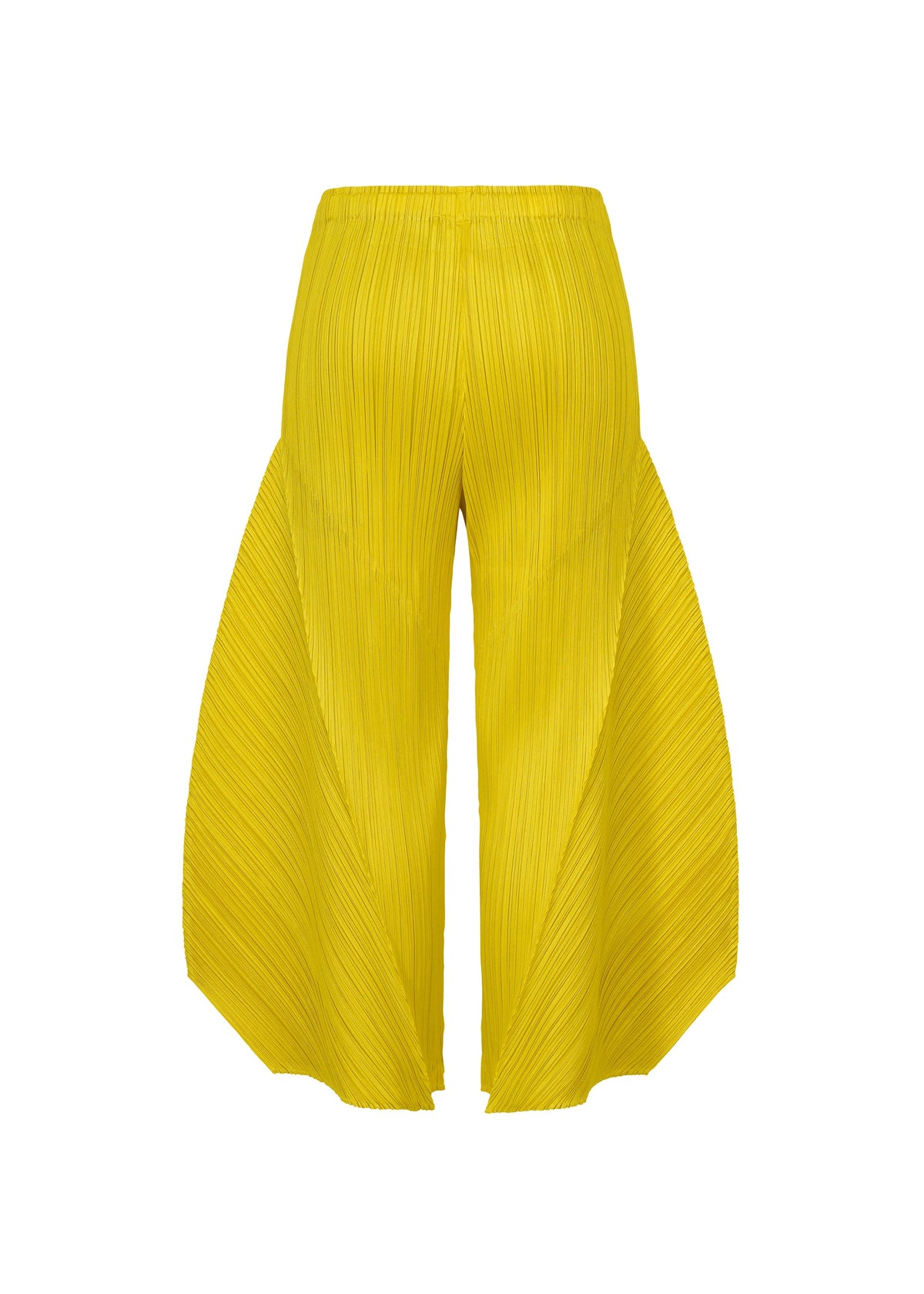 MONTHLY COLORS : OCTOBER by PLEATS PLEASE ISSEY MIYAKE: striking yellow pleated wide-leg pants with structured, sculptural panels—ideal for a bold, modern look. view 6 of 11