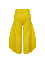 MONTHLY COLORS : OCTOBER by PLEATS PLEASE ISSEY MIYAKE: striking yellow pleated wide-leg pants with structured, sculptural panels—ideal for a bold, modern look.