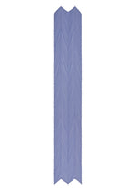 The SKINNY SCARF by PLEATS PLEASE ISSEY MIYAKE features a tall, vertical V-shape with a light purple herringbone pattern, resembling two angled panels joined like a folded scarf.