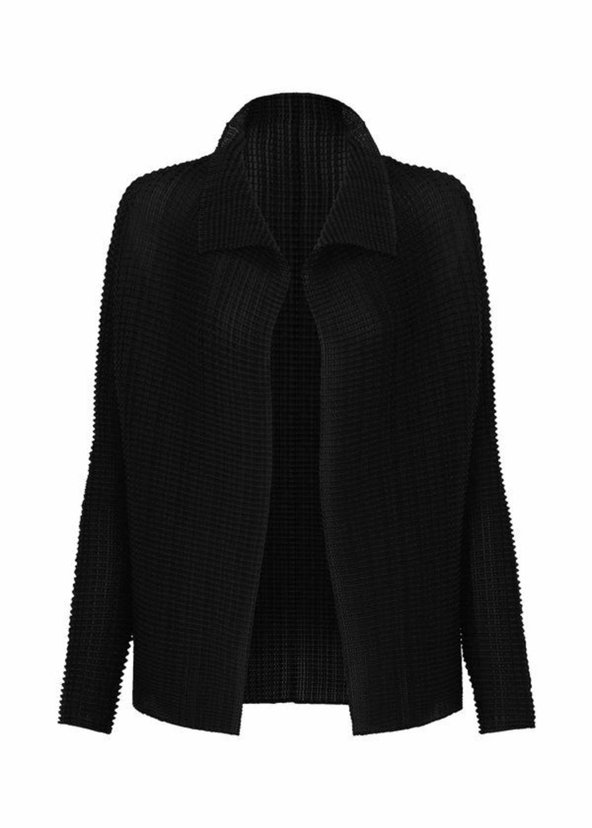 WOOLY PLEATS BK/WT-28 CARDIGAN